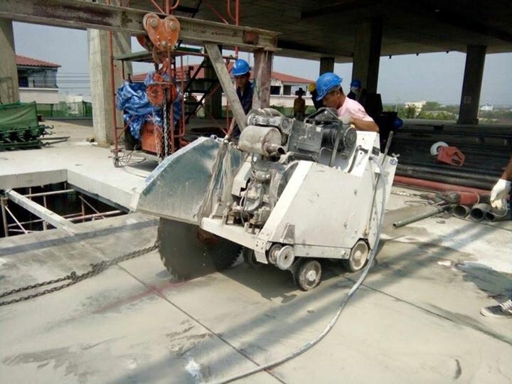 งานตัดพื้นคอนกรีตด้วยรถตัด NTech Engineering and Supply